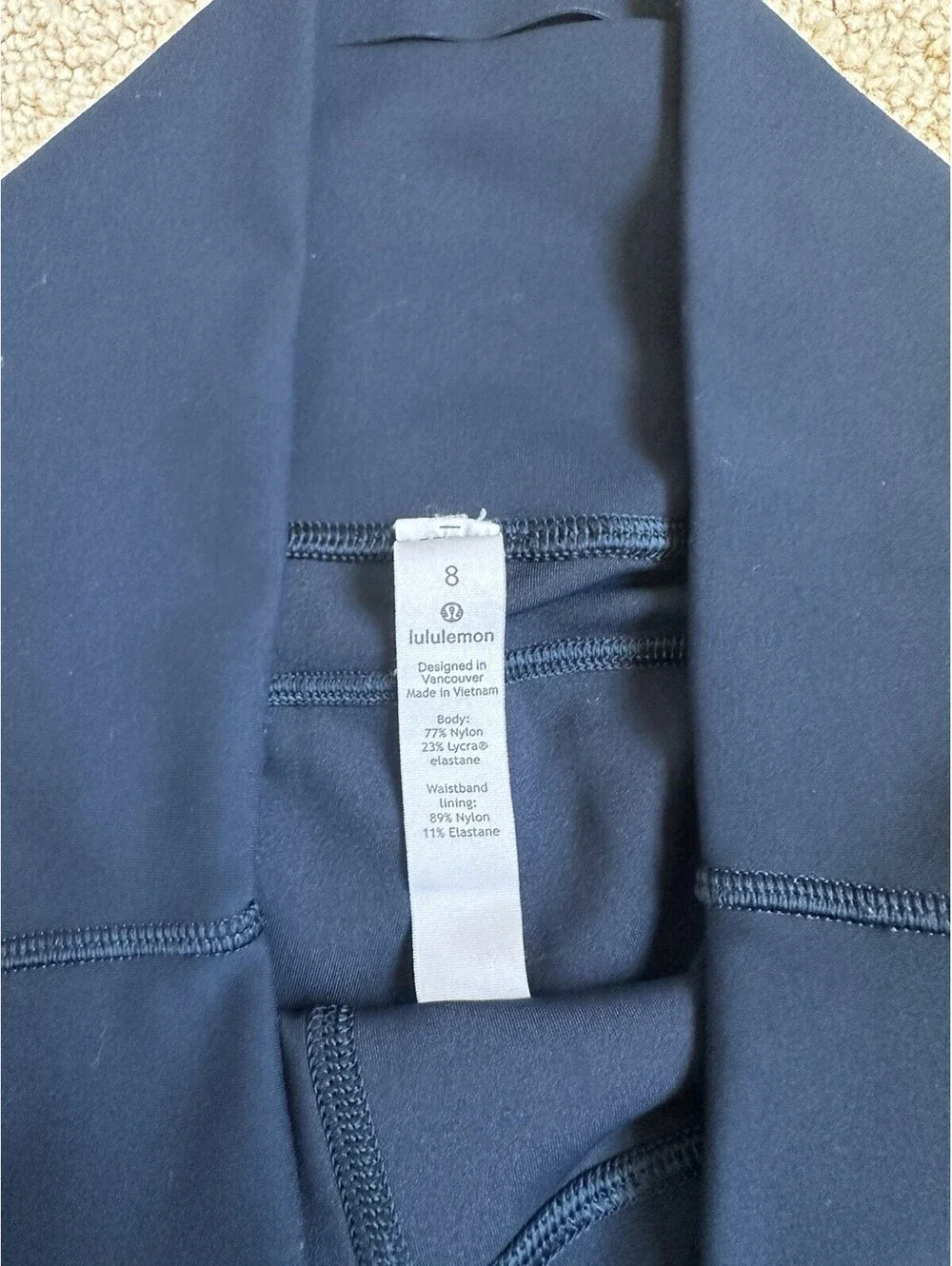 Lululemon Women’s Leggings, Size 8,  Deep Blue